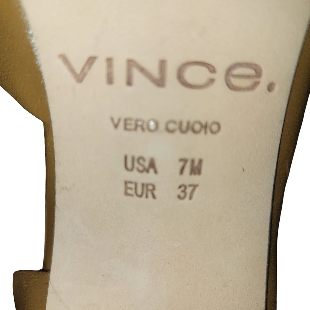Vince Tiana Pointed Toe Leather Pumps Tan Fawn - The Perfect Neutral Size 7